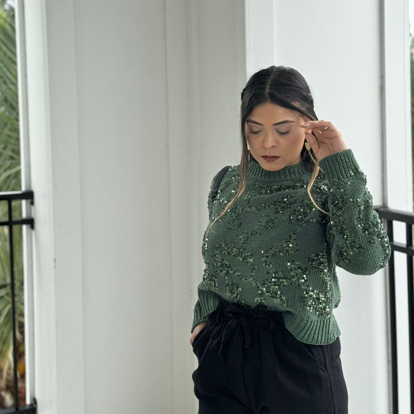 Sweater embellis green